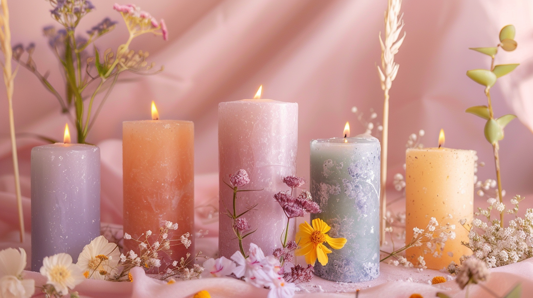 beeswax candles pastel colors
