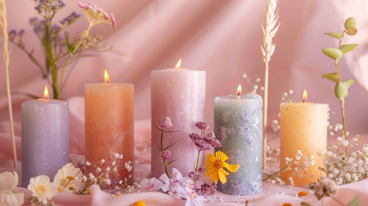 beeswax candles pastel colors