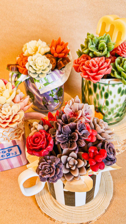 Bloom & Sip - Floral Candle Bouquet in a Mug