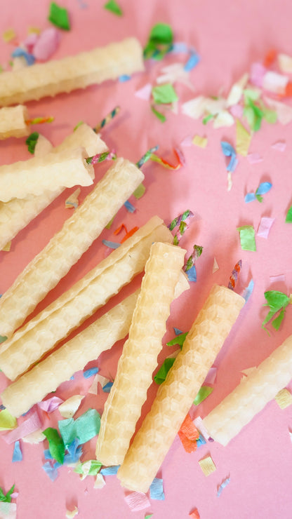 Beeswax Birthday Candles – Pack of 10 🎂✨