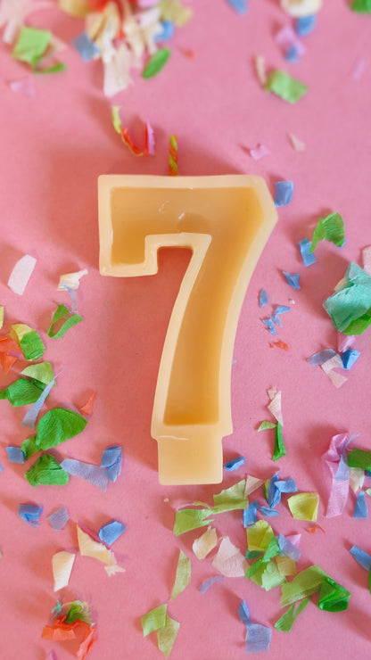 Beeswax Birthday Number Candle - unscented 🎂✨